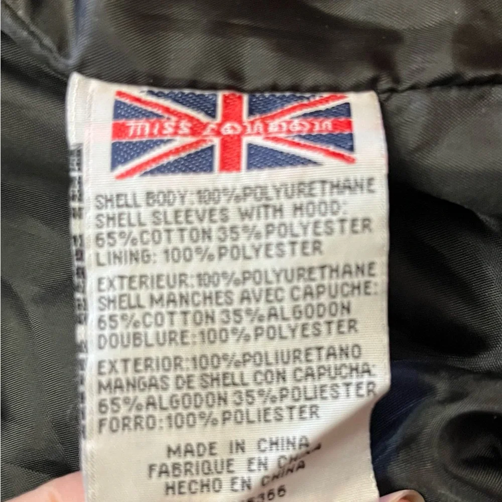 Miss London Junior’s Faux Leather Hooded Jacket Size Large